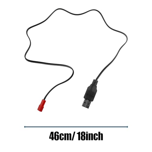 3PCS Black USB Charging Cable JST Plug 3.7V USB Lithium Battery Charger for RC Aircraft Helicopter Toy Accessory