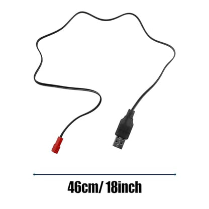 3PCS Black USB Charging Cable JST Plug 3.7V USB Lithium Battery Charger for RC Aircraft Helicopter Toy Accessory