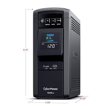 CyberPower CP1000PFCLCD PFC Sinewave UPS Battery Backup and Surge Protector - size: 1000VA, style: Mini-Tower