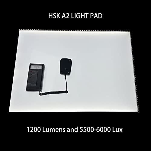 HSK A2 LED Artist tracing Light Box Copy Table, Adjustable High Brightness Light Pad for Tatto Drawing, Sketching, Animation,Diamond Painting Accessories - size: 16.5 x 23.4 inches