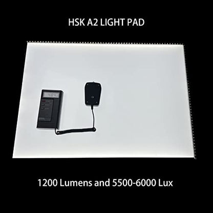 HSK A2 LED Artist tracing Light Box Copy Table, Adjustable High Brightness Light Pad for Tatto Drawing, Sketching, Animation,Diamond Painting Accessories - size: 16.5 x 23.4 inches