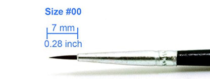 50 Pcs Fine Detail Synthetic Paint Brush Set, Pointed Round Size #00 Small - size: Size #00 (Small)