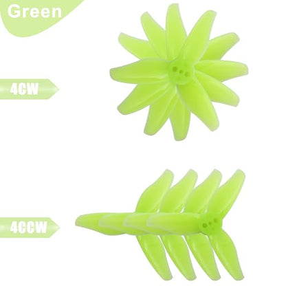 RC Propeller Gemfan 2023 2 Inch 3-Blade Propeller for RC FPV(Gray, Green) - color: Gray + Green