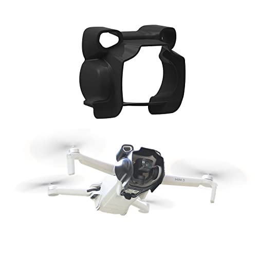 Lens Hood for DJI Mini 3 Drone Accessories, Anti-Glare Lens Sunshade Sunhood Protective Cover Gimbal Camera Guard Protector for Mini 3 Drone - color: Black