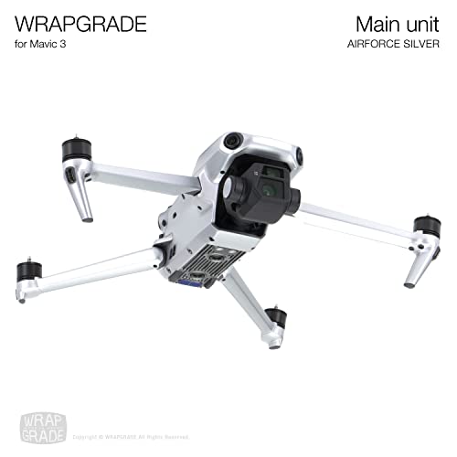 WRAPGRADE Full Skin Stickers for DJI Mavic 3 / Mavic 3 Classic (Airforce Silver) - color: Airforce Silver