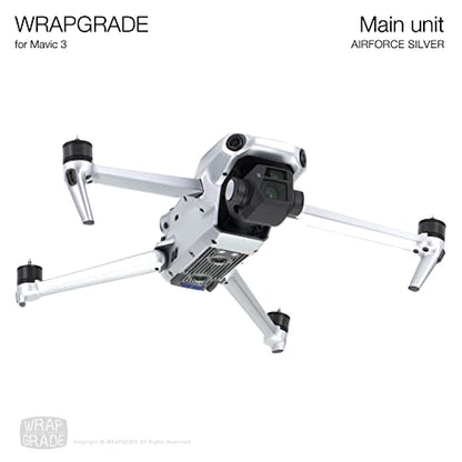 WRAPGRADE Full Skin Stickers for DJI Mavic 3 / Mavic 3 Classic (Airforce Silver) - color: Airforce Silver