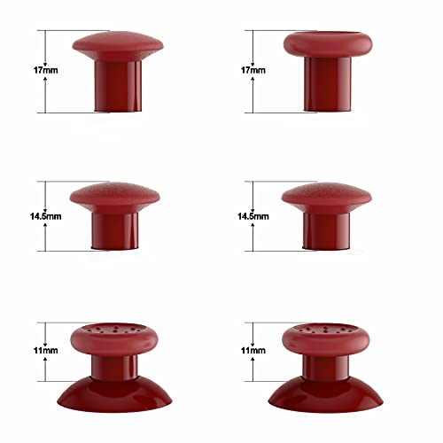 eXtremeRate ThumbsGear Interchangeable Ergonomic Thumbstick for PS5 Controller, for PS4 All Model Controller - 3 Height Domed and Concave Grips Adjustable Joystick - Carmine Red - color: Carmine Red