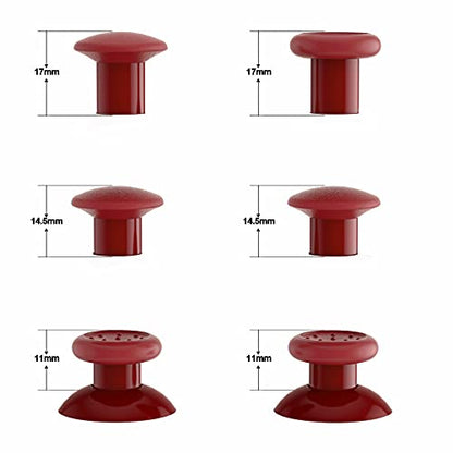 eXtremeRate ThumbsGear Interchangeable Ergonomic Thumbstick for PS5 Controller, for PS4 All Model Controller - 3 Height Domed and Concave Grips Adjustable Joystick - Carmine Red - color: Carmine Red