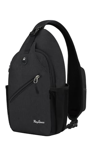 MAYLISACC Sling Bag Reversible Crossbody Chest Daypack Lightweight Hiking - color: Black-b
