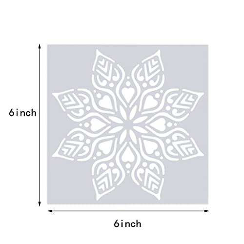 16 Pcs Mandala Stencils, 6 x 6 Inch Reusable Painting Templates for Crafts - style: Mandala Stencils-1
