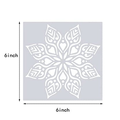 16 Pcs Mandala Stencils, 6 x 6 Inch Reusable Painting Templates for Crafts - style: Mandala Stencils-1