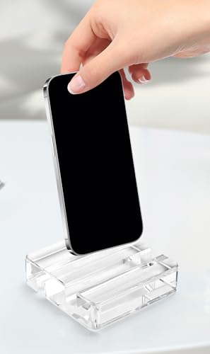 Transparent Acrylic Tablet Stand, Portable Phone Holder for Desk Use - color: Transparent