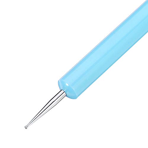 5 pcs/Set Soft Pottery Clay Tool Silicone & Stainless Steel Two Head Sculpting Polymer Modelling Shaper Art Tools Blue - size: 15cm