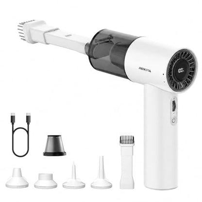 Computer Keyboard Cleaner Portable Vacuum and Compressed Air Duster White - color: White-18000pa