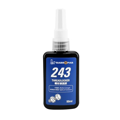 Thread Locker Medium 243 Blue Metal Screw Locking Sealant for Bolts Nuts Fasteners, 50ml Thread Locker Kit, for Bolts Nuts