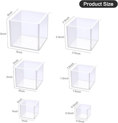 12Pcs Transparent Epoxy Resin Molds Silicone Set, Clear Silicone Molds for Epoxy Resin Include Seamless Sphere Resin Molds,Deep Cube,Molds for Resin Casting