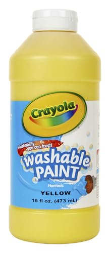 Crayola Washable Kids Paint, Yellow, 16oz - color: Yellow