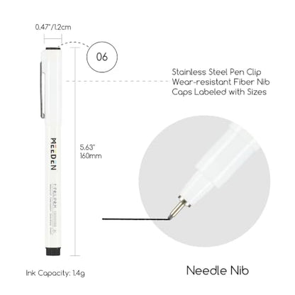 MEEDEN Micro Fineliner Drawing Pens: 0.6mm Needle Nib, 6 Pack, Black Ink - style: 0.6mm Needle Nib