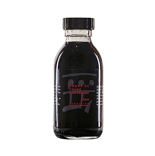 Sennelier China Ink Bottle, 125 ml, Black - size: 4.2 fl oz
