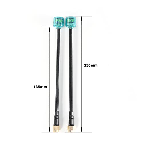 FlyFishRC 2pcs 150mm Osprey 5.8G-H-z LHCP RP-SMA Antennas 2.82dBi FPV HD Racing Drone Quad RC Radio Antenna (Blue)