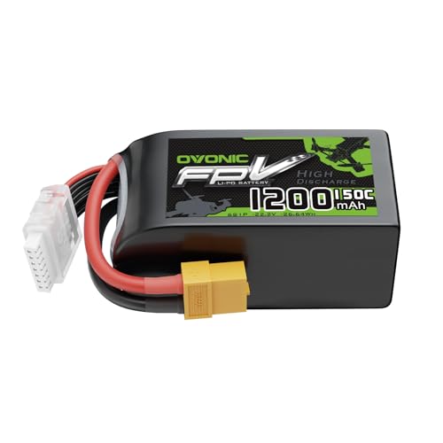 OVONIC 22.2V 150C 1200mAh 6S Lipo Battery with XT60 Plug