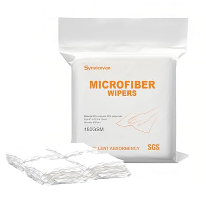 Microfiber Cloths 4"x4"(400 Pcs,180GSM) - size: 4"×4"（Pack of 400）