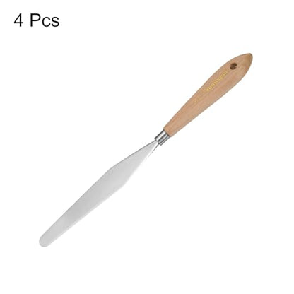 HARFINGTON 4pcs 18# Painting Palette Knife Pointy Stainless Steel