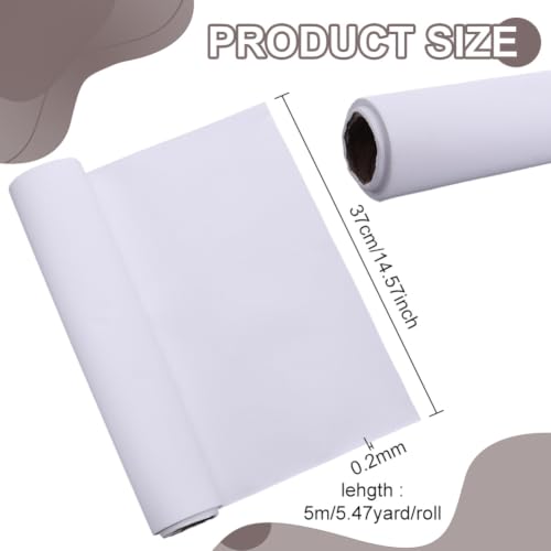 BENECREAT Primed Cotton Canvas Roll 16.4ft x 14.6in, White Artist Canvas for Oil and Acrylic Painting, DIY Crafts, Backdrops
