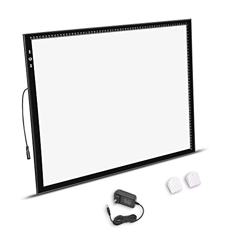 HSK A2 LED Artist tracing Light Box Copy Table, Adjustable High Brightness Light Pad for Tatto Drawing, Sketching, Animation,Diamond Painting Accessories - size: 16.5 x 23.4 inches
