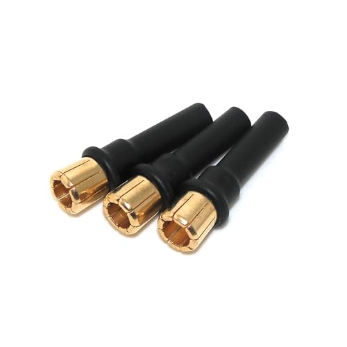 3-Pack 8mm Male to 4mm Female Bullet Adapter Connectors, 33mm RC ESC Motor Plug Reducer, Compact High Current Adapter