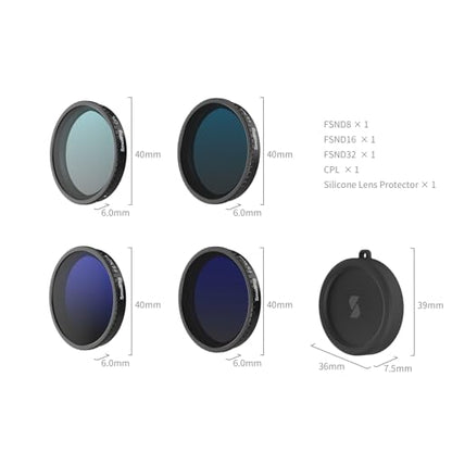 SmallRig ND Filter Kit for DJI Osmo Action 5 Pro/4-5411 - style: CPL+ND8+ND16+ND32+Lens Silicone Cover