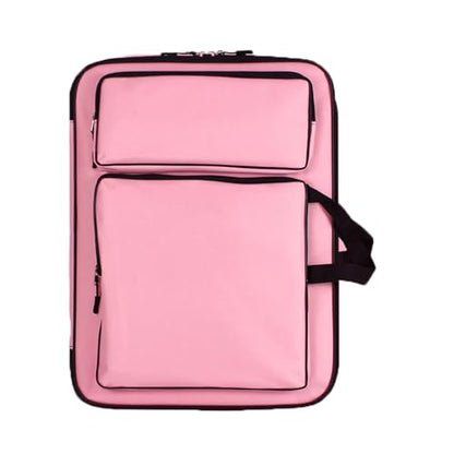 A3 Art Portfolio Carry Case Bag Drawboard Storage Portable Shoulder Tote - color: Pink