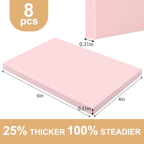 SGHUO 8pcs 4"x6" Pink Rubber Carving Blocks, 8mm Thick - color: Pink