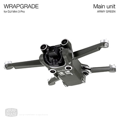 WRAPGRADE Skin Stickers Compatible with DJI Mini 3 Pro | Main Unit (Army Green) - color: Army Green