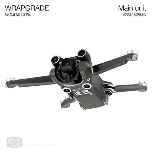 WRAPGRADE Skin Stickers Compatible with DJI Mini 3 Pro | Main Unit (Army Green) - color: Army Green