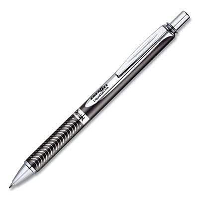 Pentel Retractable Gel Pens, Metal Tip, .7mm, Black Ink (PENBL407AA) - color: Black