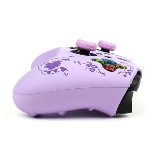 Cat Among Blossoming Branches Skin Compatible with Xbox Series X Wireless Controller, RALAN Protector Case， Customised Thumb Grips Cap - color: Cat Purple