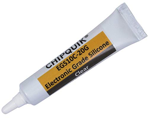 Chip Quik EGS10C-20G Electronics Grade Silicone Adhesive Sealant 20g (0.7oz) Squeeze Tube (Clear) for Precision Dispensing - color: Clear