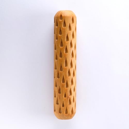 MKM Pottery Tools Wood Big Hand Rollers for Clay (BHR-152 Rain) - color: BHR-152 Rain