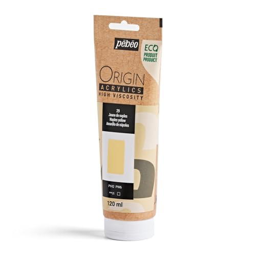 PEBEO Origin Acrylics 120ml Matte Acrylic Paint, Naples Yellow - color: Naples Yellow