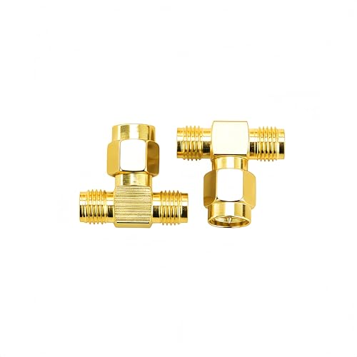 SMA-KJK Adapter Male to Dual Female Connector Splitter 2 Pack Antenna Adapter Converter