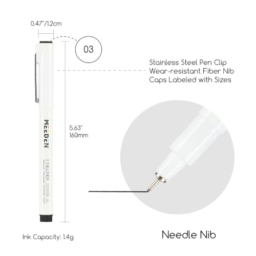 MEEDEN Micro Fineliner Drawing Pens: 0.3mm Needle Nib, 6 Pack, Black Ink - style: 0.3mm Needle Nib