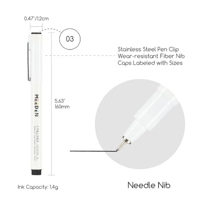 MEEDEN Micro Fineliner Drawing Pens: 0.3mm Needle Nib, 6 Pack, Black Ink - style: 0.3mm Needle Nib