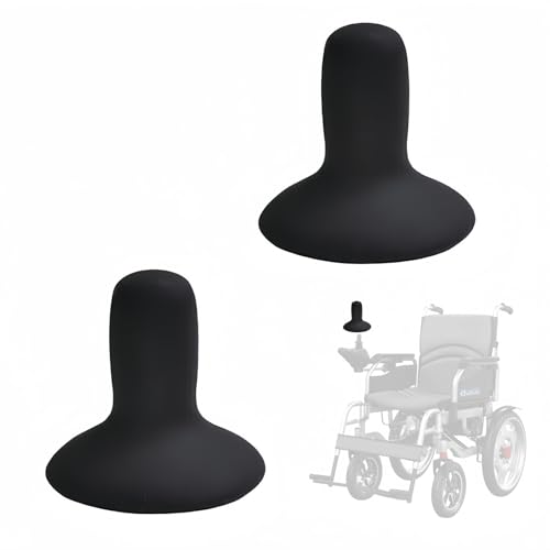 Wheelchair Joystick Protector Cover,Wheelchair Joystick Rubber Button Cap for Mobility Scooter Electric Wheelchair Accessories(2Pcs-Black)