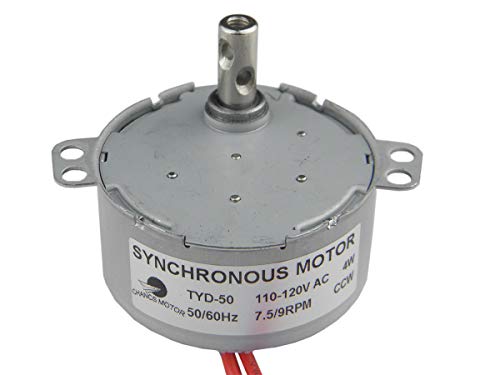 CHANCS TYD-50 Synchronous Motor 110V AC 7.5-9RPM CCW Fixed Rotation 4W Turntable Gear Box for Microwave Oven - size: 7.5/9RPM CCW