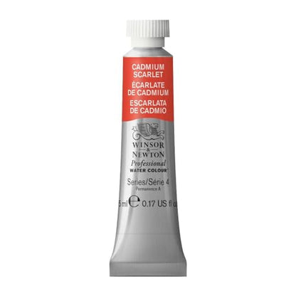 Winsor & Newton Professional Watercolor, 5ml Tube, Cadmium Scarlet - color: Cadmium Scarlet, style: 0.17-oz Tube