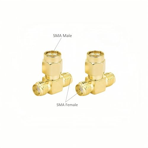 SMA-KJK Adapter Male to Dual Female Connector Splitter 2 Pack Antenna Adapter Converter