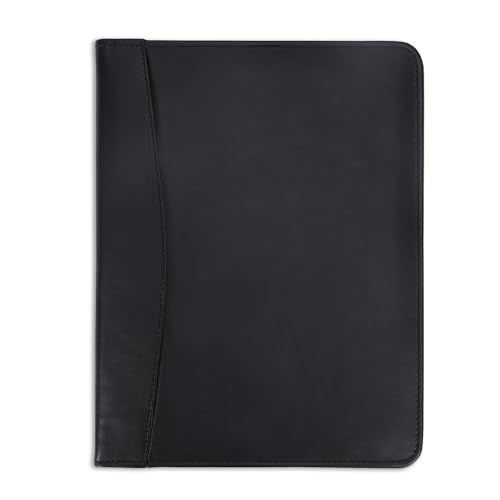 Heavy Duty Buffalo Leather Legal Pad Portfolio Organizer - Black - color: Black