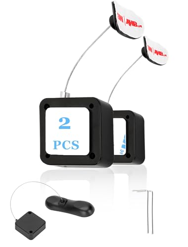 2Pack Remote Control Tether, 6.5 Ft Remote Control Leash, Retractable Safety Lock with Adjustable Lock Strap for TV Remotes, Game Controllers, and Tablets - Perfect for Showrooms - style: 2 pcs
