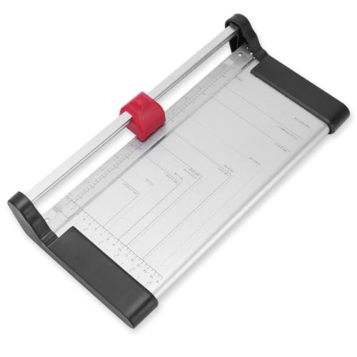 Rotary Paper Trimmer with 8-Sheet Capacity, Stainless Steel, 12" Cut Length